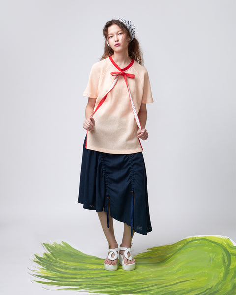 Ribboned Breeze Net Top