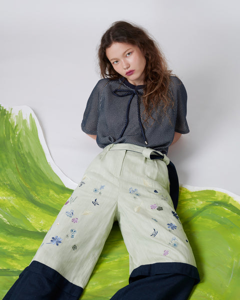 Ribboned Breeze Net Top