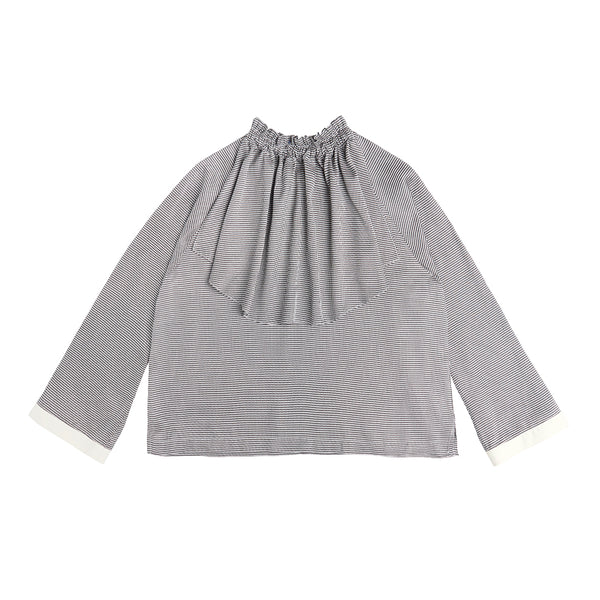 Layered Ruffle Neck Flare Blouse