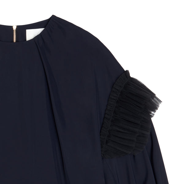 Puffy Tulle Ruffle  Blouse
