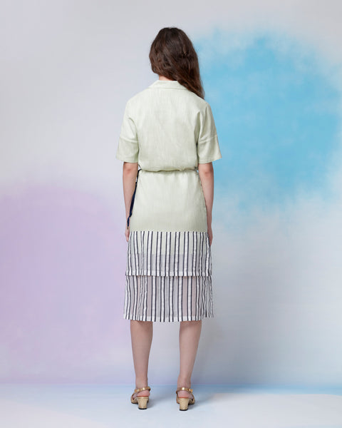 Sorbet Stripe Layered  Pencil Skirt