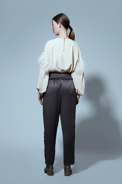 Puffy Tulle Ruffle  Blouse