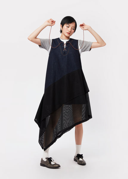 Panel Layer Denim Dress