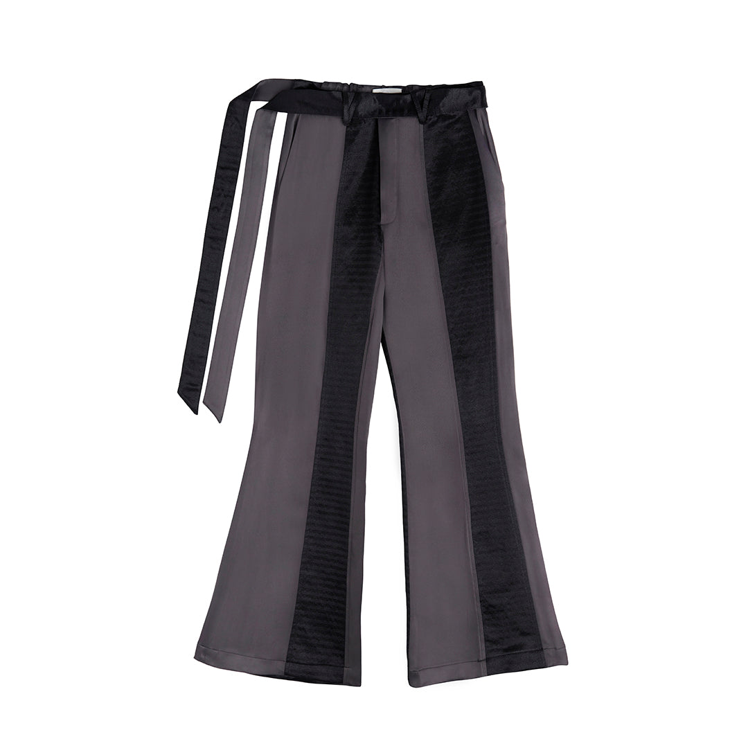 Asymmetrical Striped Flare Pants