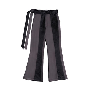 Asymmetrical Striped Flare Pants