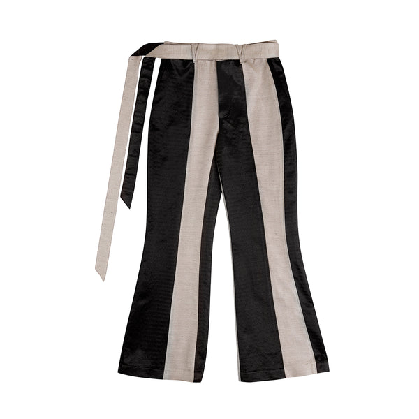 Asymmetrical Striped Flare Pants