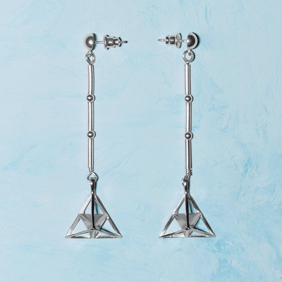 Swinging Pyramid  Earrings