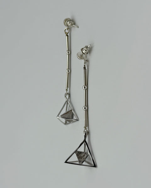 Swinging Pyramid  Earrings