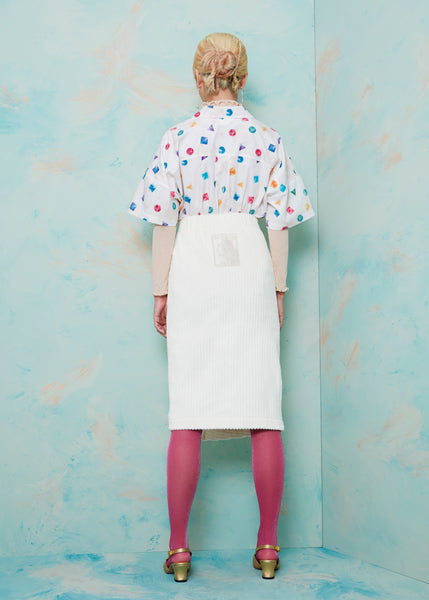 Diagnoal-cut Pencil Skirt