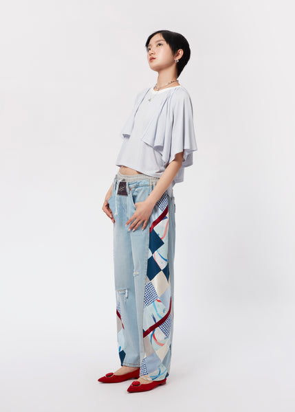 Mosaic Barrel Denim Pants