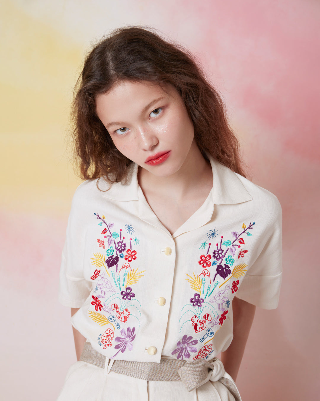 Botanical Embroidered Shirt – VL BY VEE