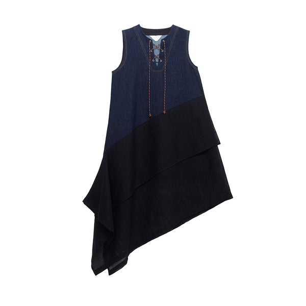 Panel Layer Denim Dress