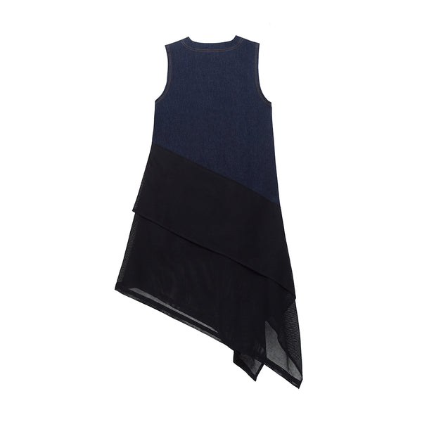 Panel Layer Denim Dress