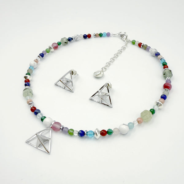 Vibrant Pyramid Necklace