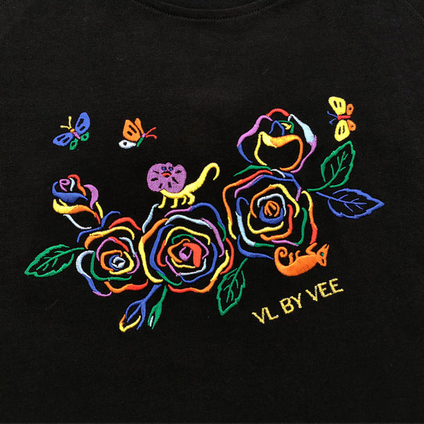 Rainbow Roses Long Sleeve  T-shirt
