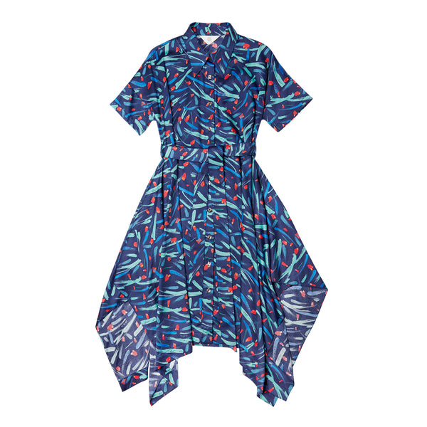 Sample/ Brush Stroke Print Shirt Dress