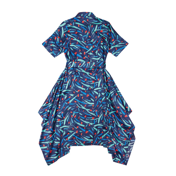 Sample/ Brush Stroke Print Shirt Dress