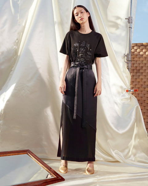 Sample/ Shiny Cloud Long Skirt